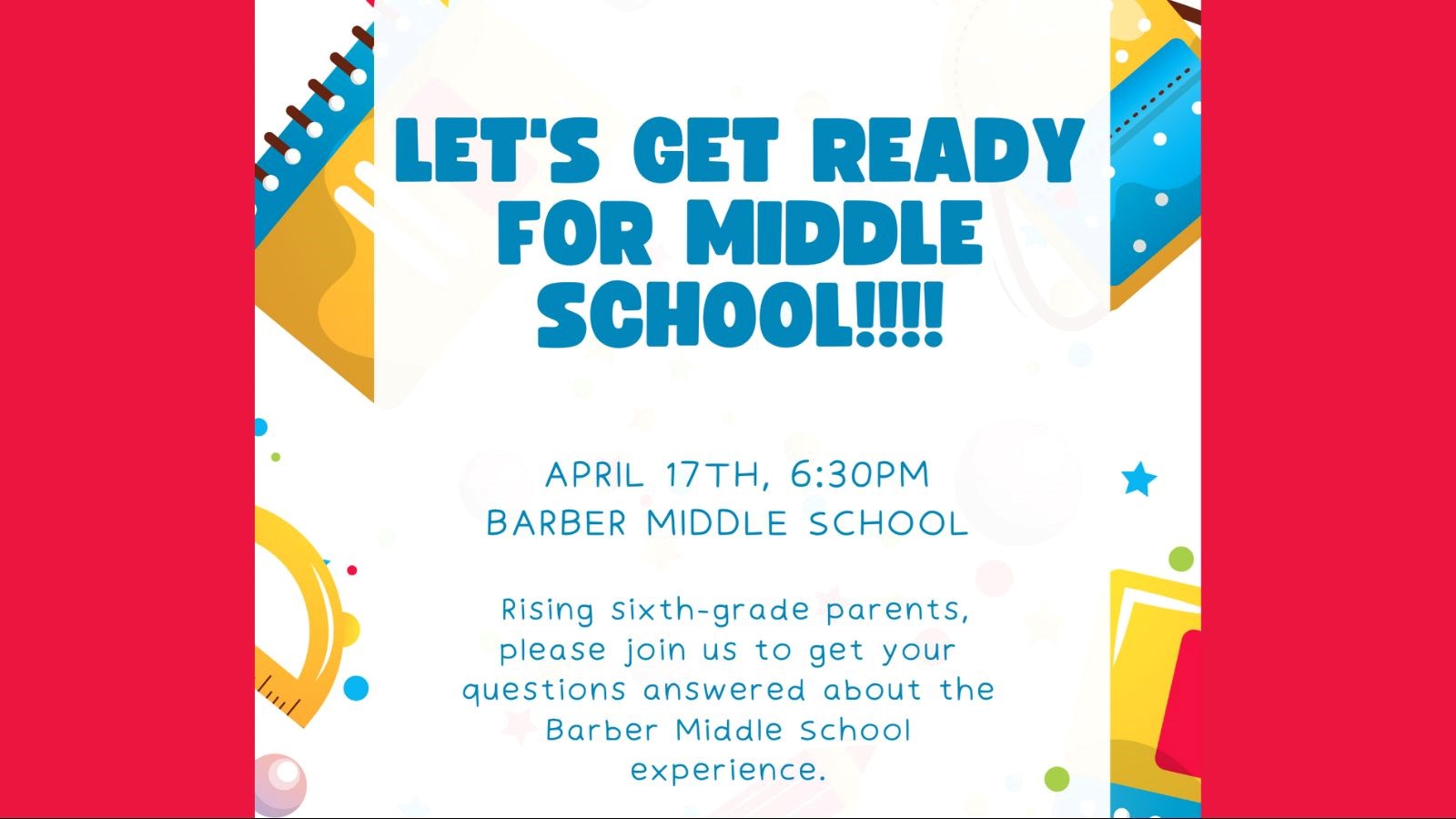 Let's Get Ready for Middle School